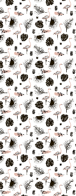 Modern roller blind Flamingos and leaves