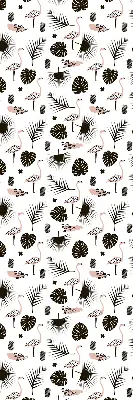 Modern roller blind flamingos and leaves print