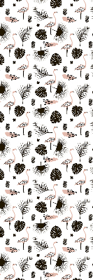 Modern roller blind Flamingos and leaves