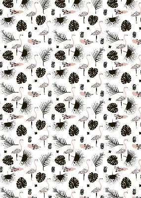 Modern roller blind flamingos and leaves print