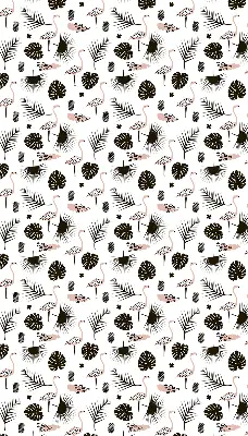 Modern roller blind flamingos and leaves print