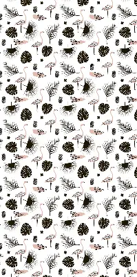 Modern roller blind flamingos and leaves print