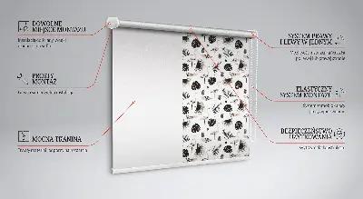Modern roller blind flamingos and leaves print