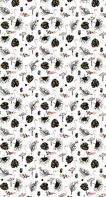 Modern roller blind flamingos and leaves print
