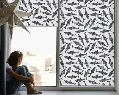 Roller blind for large window sharks design