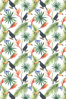 Fabric roller blind Toucans on flowers
