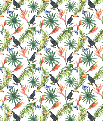 Fabric roller blind Toucans on flowers