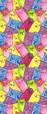 Modern roller blind Colorful cats