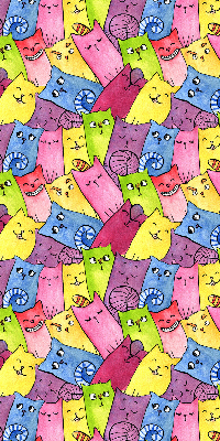 Modern roller blind Colorful cats