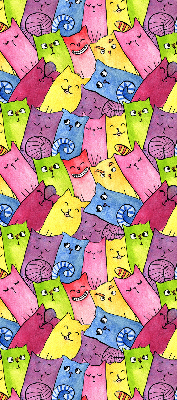 Modern roller blind Colorful cats