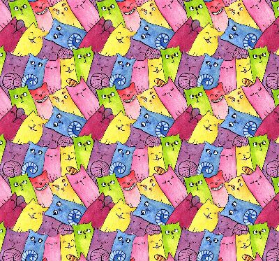 Modern roller blind Colorful cats