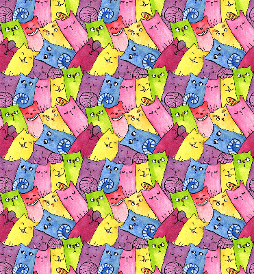 Modern roller blind Colorful cats