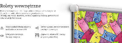 Modern roller blind Colorful cats