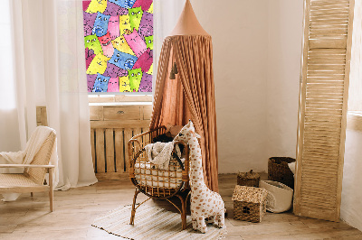 Modern roller blind Colorful cats