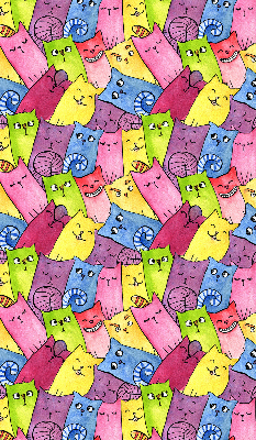 Modern roller blind Colorful cats