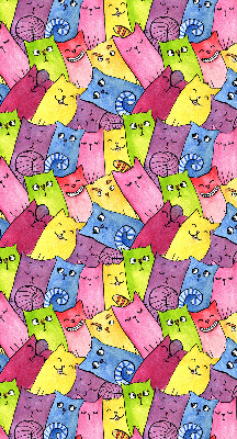 Modern roller blind Colorful cats