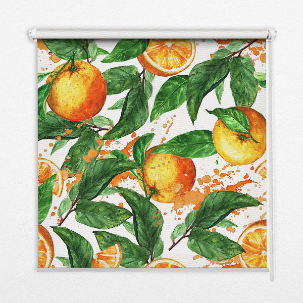 Roller blind for large window Oranges and leaves