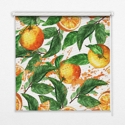 Roller blind for large window Oranges and leaves