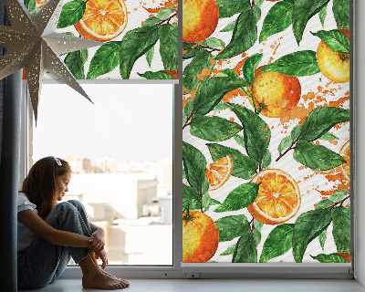 Roller blind for large window Oranges and leaves