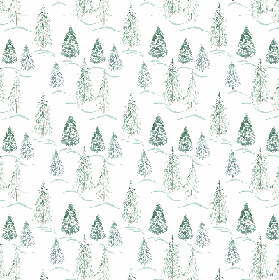 Fabric roller blind with a trees pattern
