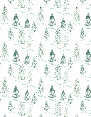 Fabric roller blind with a trees pattern
