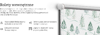 Fabric roller blind with a trees pattern