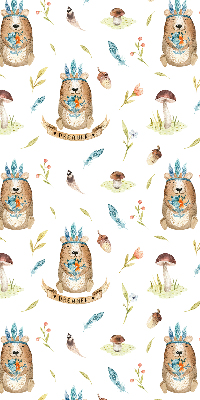 Modern roller blind Teddy bears and plants
