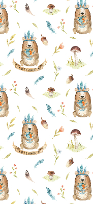 Modern roller blind Teddy bears and plants