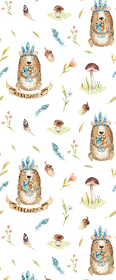 Modern roller blind Teddy bears and plants