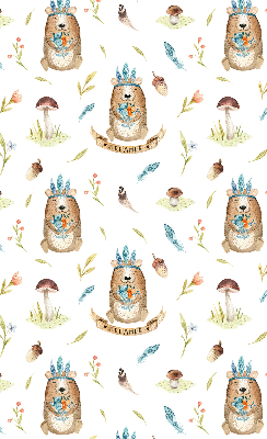 Modern roller blind Teddy bears and plants