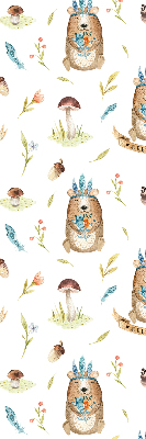 Modern roller blind Teddy bears and plants