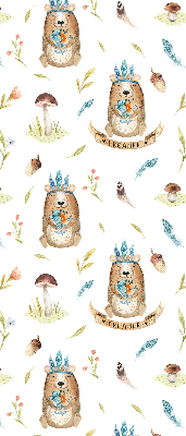 Modern roller blind Teddy bears and plants