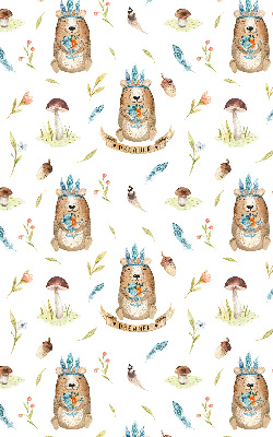 Modern roller blind Teddy bears and plants