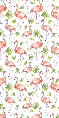 Roller blind for large window Flamingo and leaves