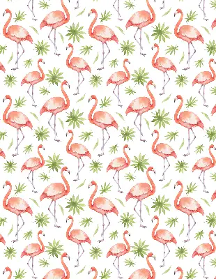 Roller blind for large window with flamingo and leaves print