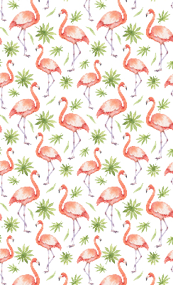 Roller blind for large window Flamingo and leaves