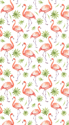 Roller blind for large window Flamingo and leaves