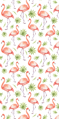 Roller blind for large window Flamingo and leaves