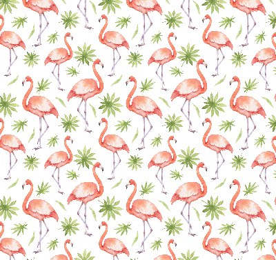Roller blind for large window Flamingo and leaves