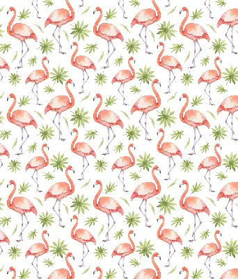 Roller blind for large window with flamingo and leaves print