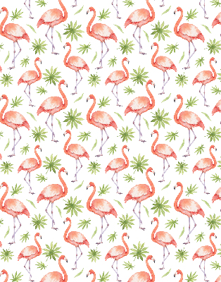 Roller blind for large window Flamingo and leaves