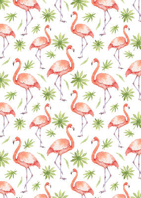 Roller blind for large window Flamingo and leaves