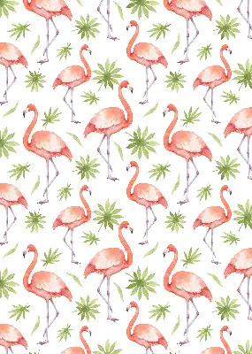 Roller blind for large window with flamingo and leaves print