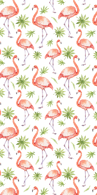 Roller blind for large window Flamingo and leaves