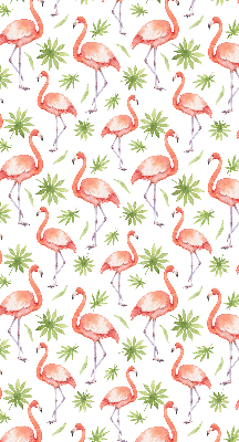 Roller blind for large window Flamingo and leaves