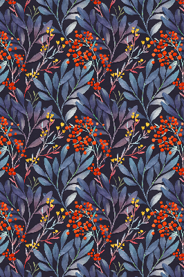 Fabric roller blind Dark leaves and rowan
