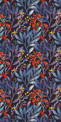 Fabric roller blind Dark leaves and rowan
