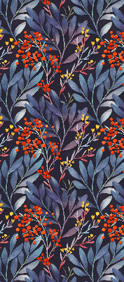 Fabric roller blind Dark leaves and rowan