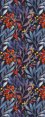 Fabric roller blind Dark leaves and rowan