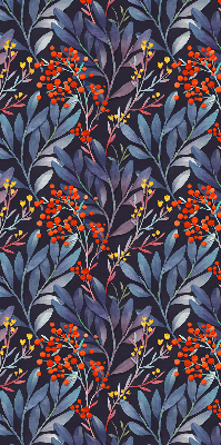 Fabric roller blind Dark leaves and rowan